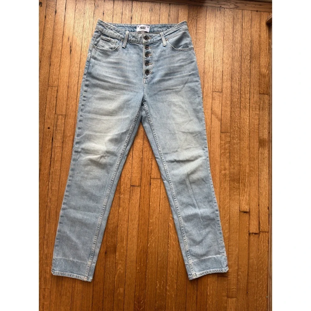 PAIGE Sarah Slim Jeans Womens Size 28 Light Wash Button Fly Cropped Leg
